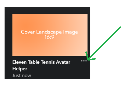 Three-dot options menu for the Avatar Helper app.